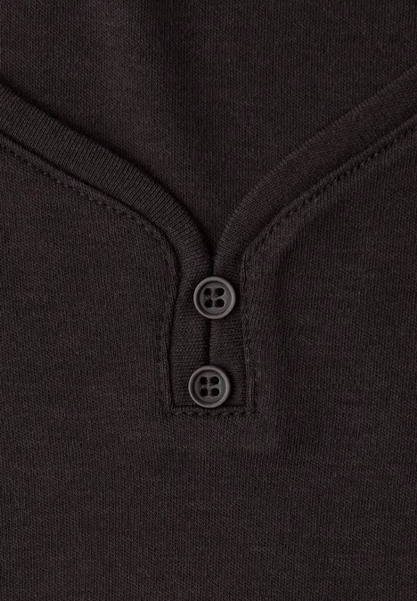 Top mit Knopfdetail darkest brown