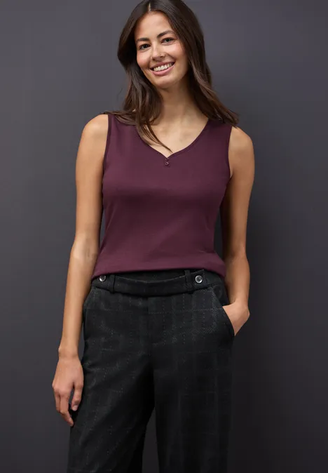 Top avec détail de boutons Jazz Berry Top avec détail de boutons Jazz Berry