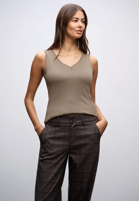 Top mit Knopfdetail light terra mocha Top mit Knopfdetail light terra mocha