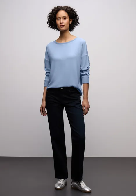 Shirt met glitterdetails frosted blue mel.