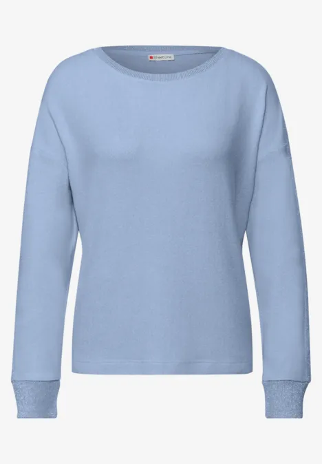 Shirt met glitterdetails frosted blue mel.
