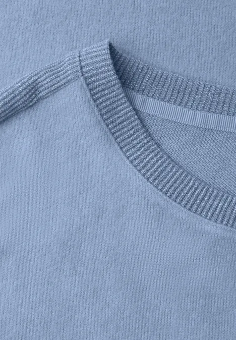 Shirt met glitterdetails frosted blue mel.