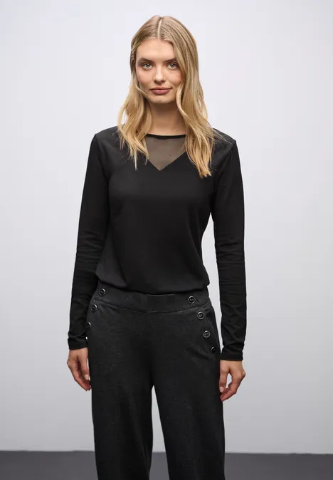 Shirt mit Meshdetails Black
