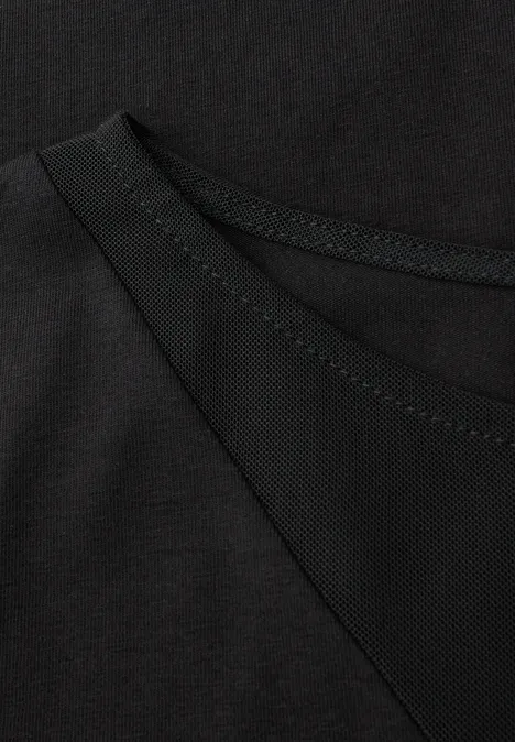 Shirt mit Meshdetails Black