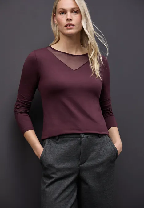 Shirt mit Meshdetails jazz berry