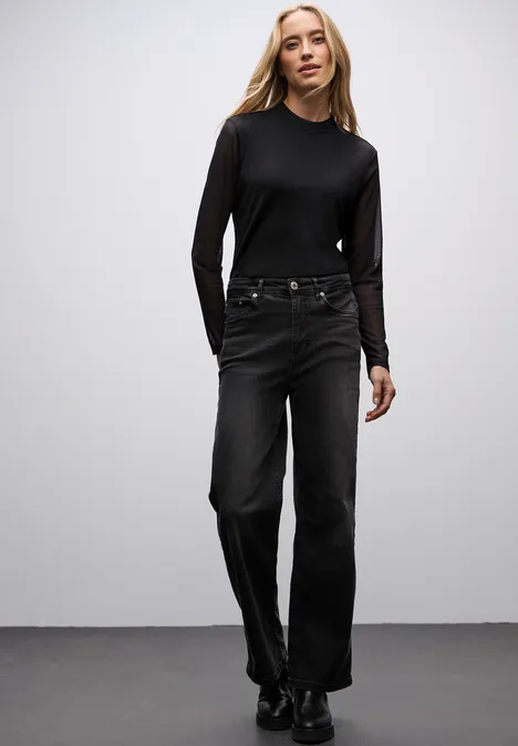 Mesh Turtleneck Shirt Black