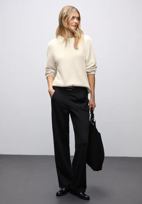 Zacht shirt met glitter soft beige Zacht shirt met glitter soft beige