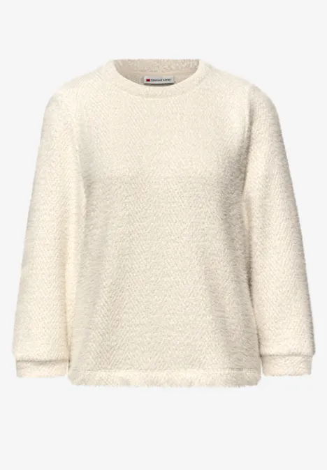 Zacht shirt met glitter soft beige Zacht shirt met glitter soft beige