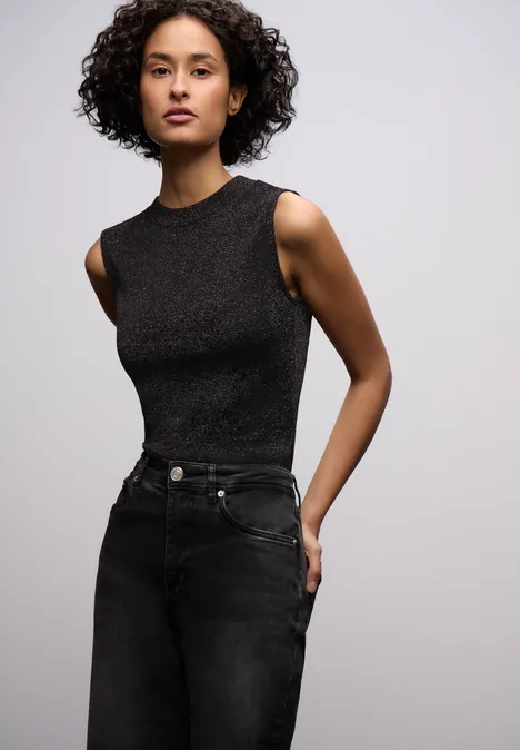 Glinsterende top Black