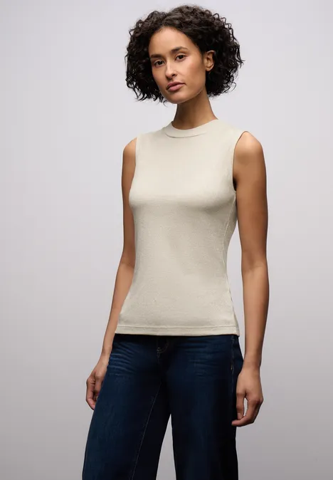 Glitzerndes Top soft beige