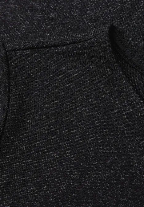 Glitzer Strick-Look Shirt Black