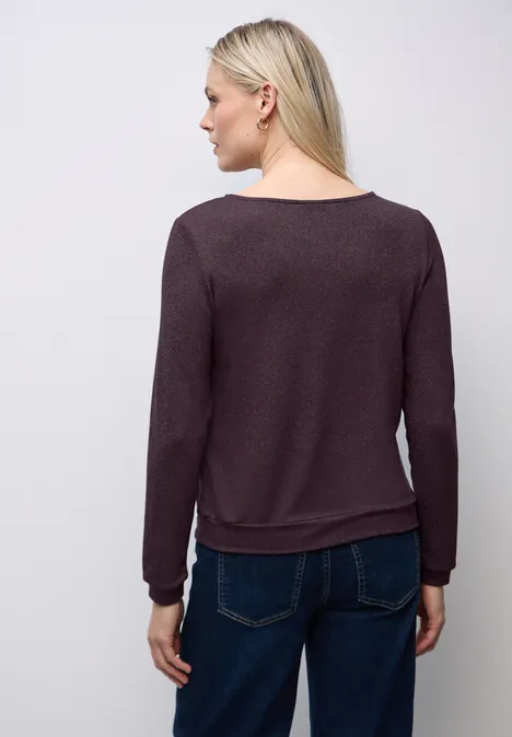 Glitzer Strick-Look Shirt jazz berry