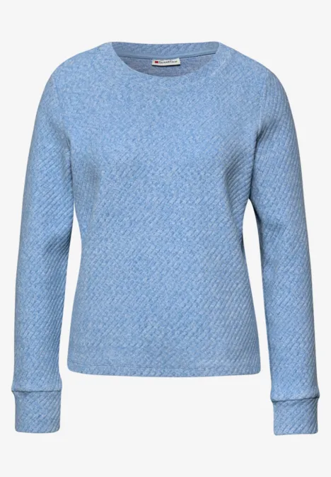 Strukturshirt frosted blue mel.