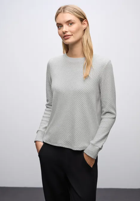 Strukturshirt pelican grey mel.