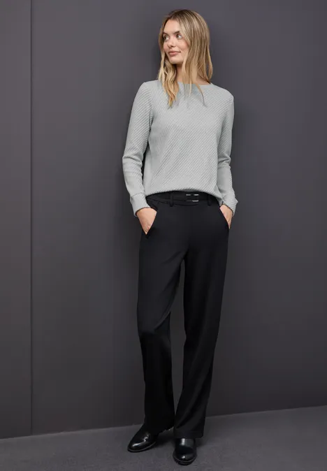 Strukturshirt pelican grey mel.