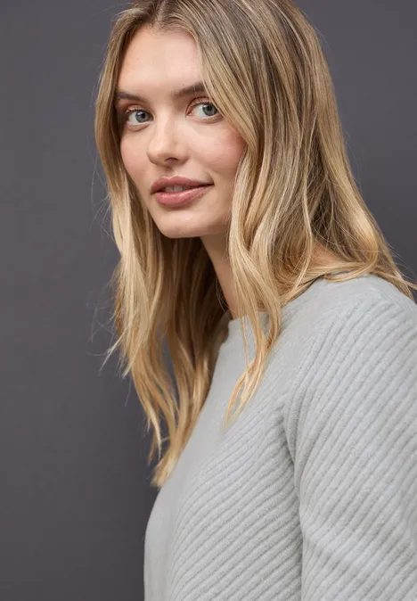 Strukturshirt pelican grey mel.