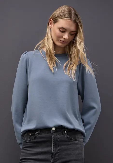 Silk-Look Shirt overcast blue