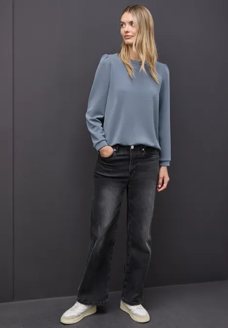 Silk-Look Shirt overcast blue