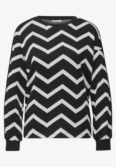 Shirt mit Galonstreifen Black