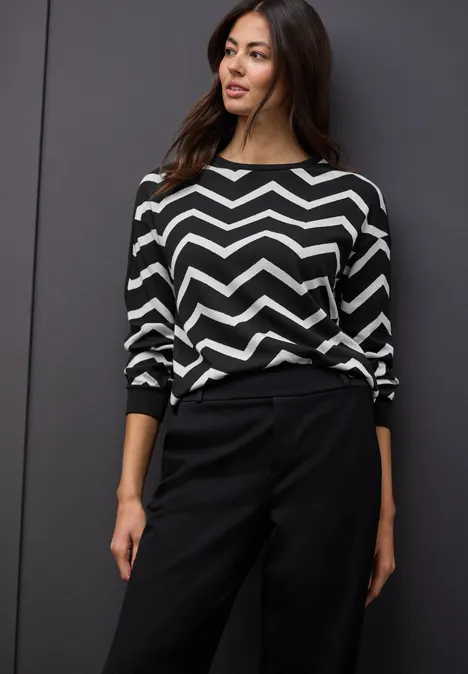 Shirt mit Galonstreifen Black