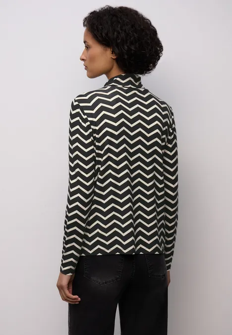 Gemustertes Rollkragenshirt Black Gemustertes Rollkragenshirt Black