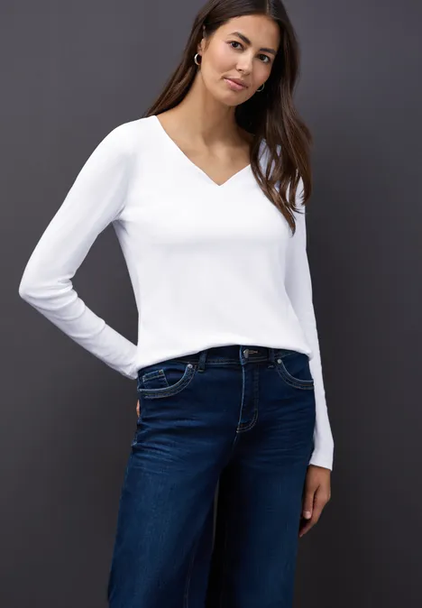 Shirt mit Herzausschnitt White