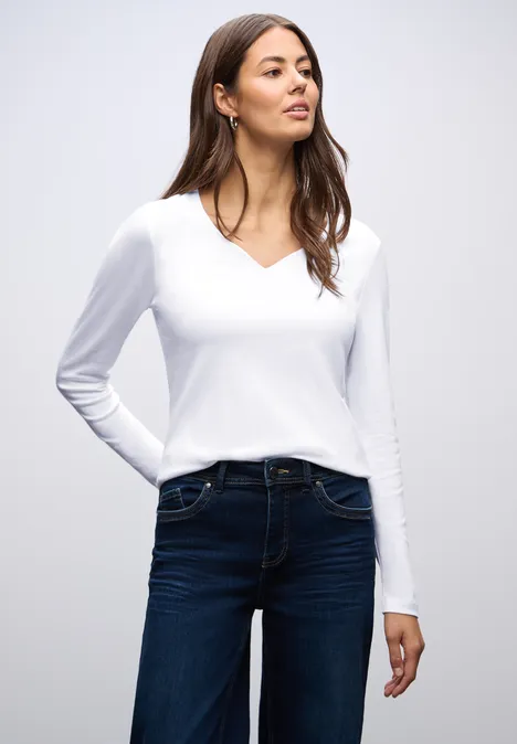 Shirt mit Herzausschnitt White