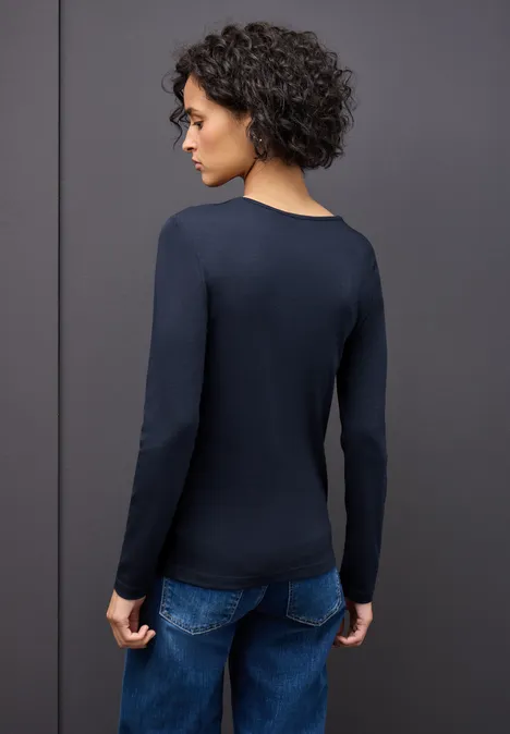 Shirt mit Herzausschnitt deep blue