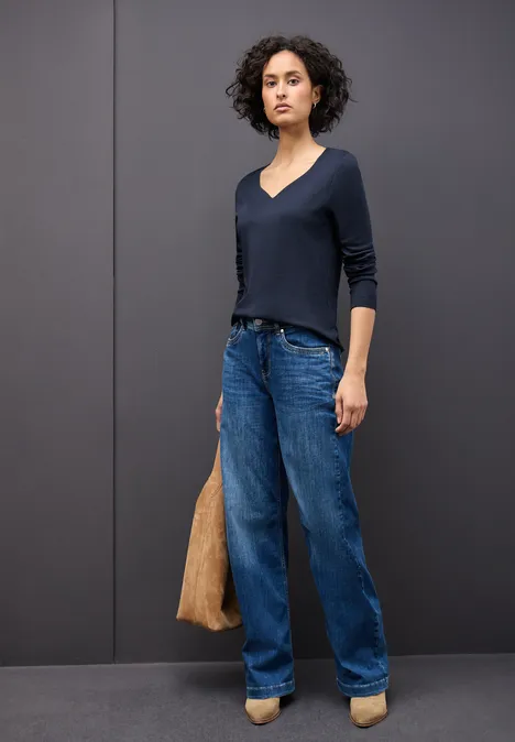 Shirt mit Herzausschnitt deep blue