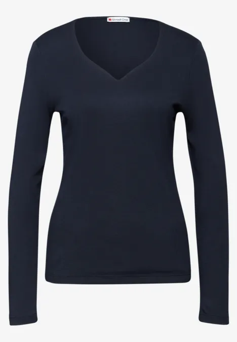 Shirt mit Herzausschnitt deep blue