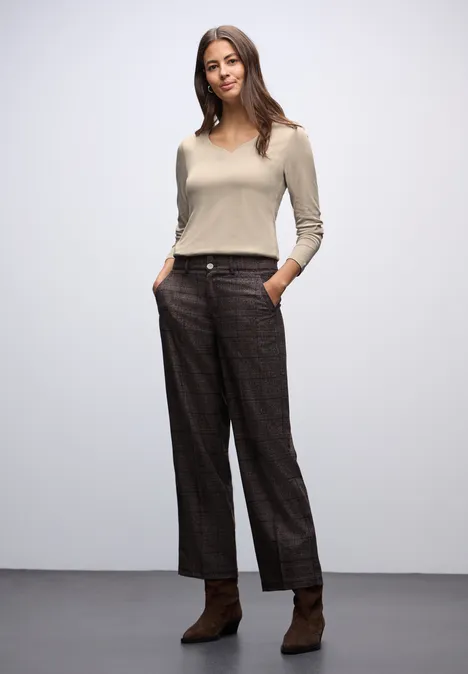 Shirt mit Herzausschnitt cotton beige