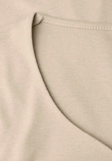 Shirt mit Herzausschnitt cotton beige