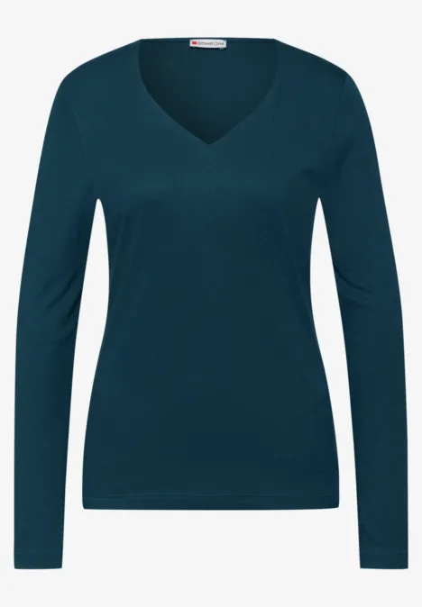 Shirt mit Herzausschnitt tide blue