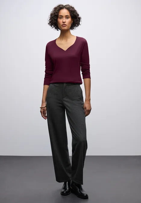 Shirt mit Herzausschnitt noble red