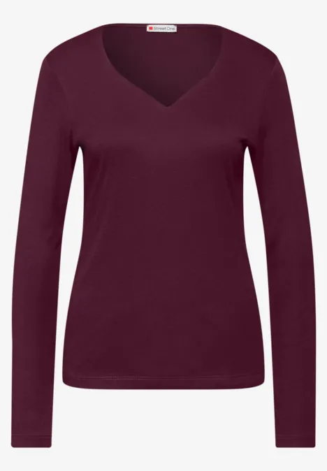 Shirt mit Herzausschnitt noble red