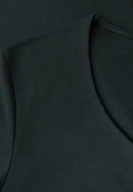 Shirt mit Herzausschnitt evernight green