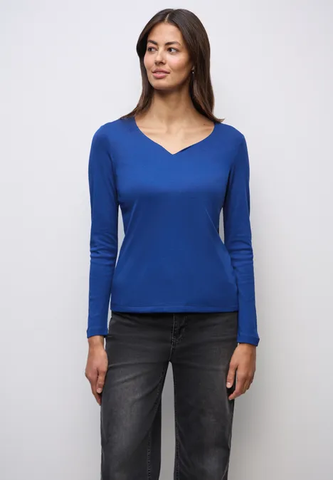 Shirt mit Herzausschnitt amparo blue