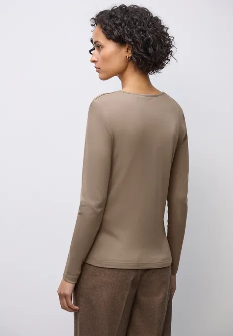 Shirt mit Herzausschnitt light terra mocha