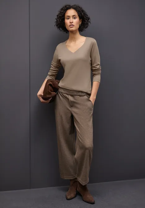 Shirt mit Herzausschnitt light terra mocha