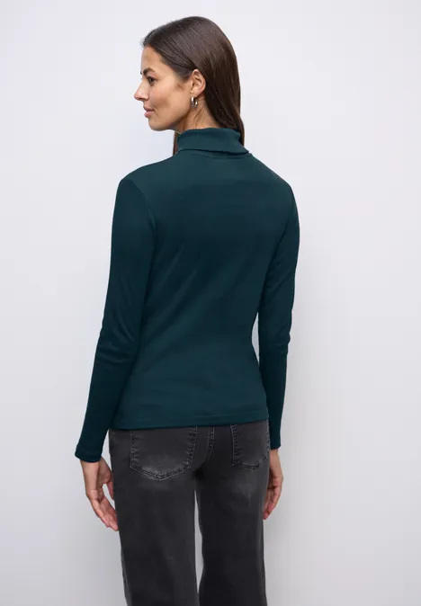 Basic Rollkragenshirt tide blue