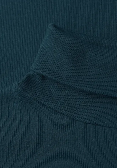 Basic Rollkragenshirt tide blue
