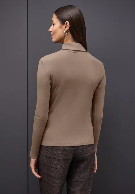 Basic Rollkragenshirt light terra mocha