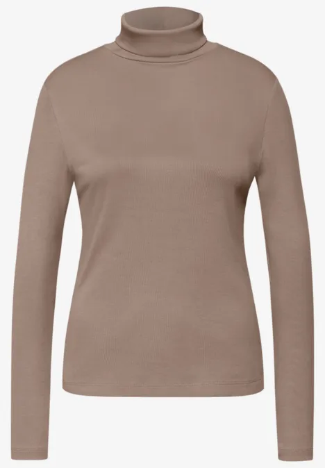 Basic Rollkragenshirt light terra mocha