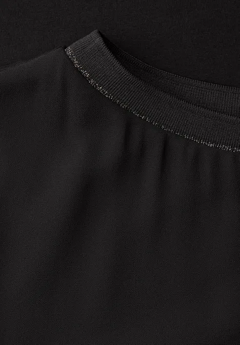 2in1 Chiffon Shirt Black