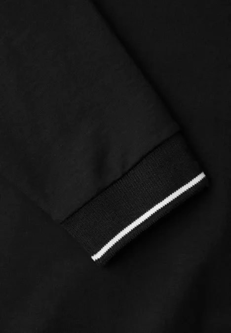 T-shirt doux avec détails côtelés Black T-shirt doux avec détails côtelés Black