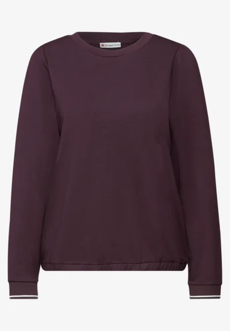 T-shirt doux avec détails côtelés Jazz Berry