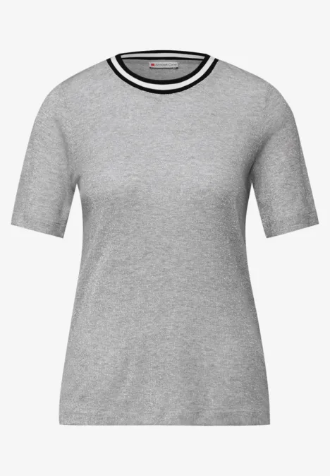 Glitzerndes T-Shirt pelican grey