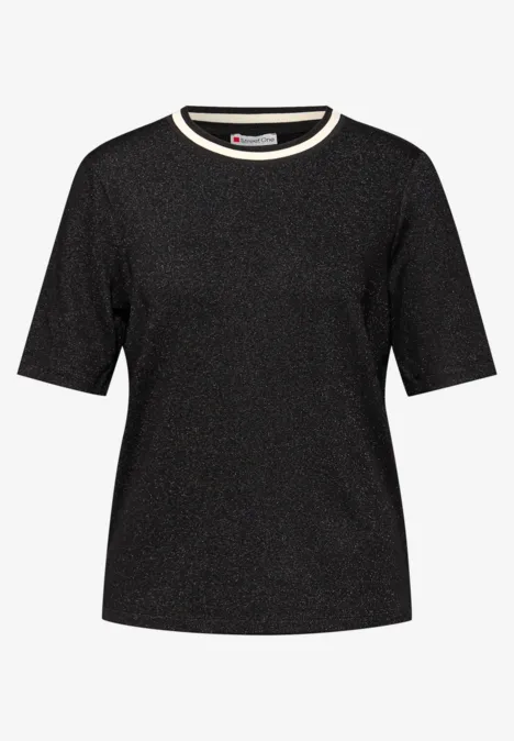 T-Shirt mit Glitzerdetails Black