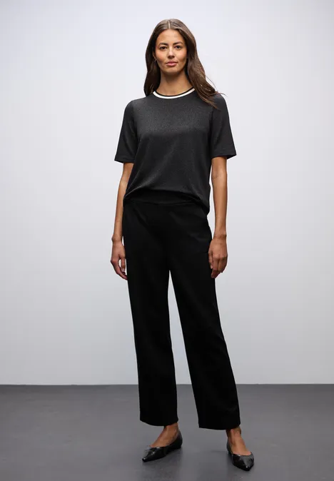 T-Shirt mit Glitzerdetails Black