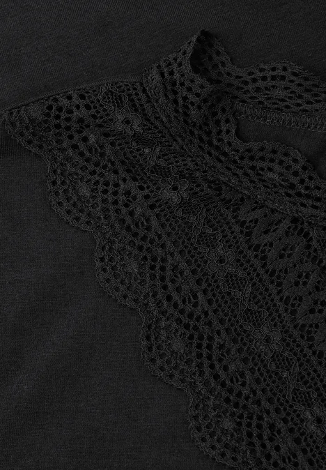 Shirt met kantdetail Black Shirt met kantdetail Black
